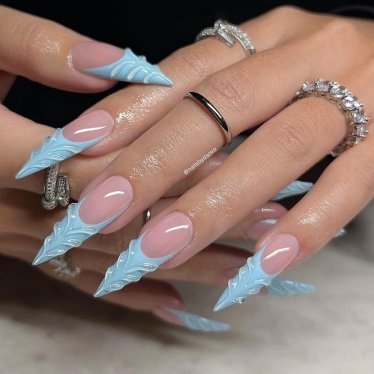 Light blue French Tips