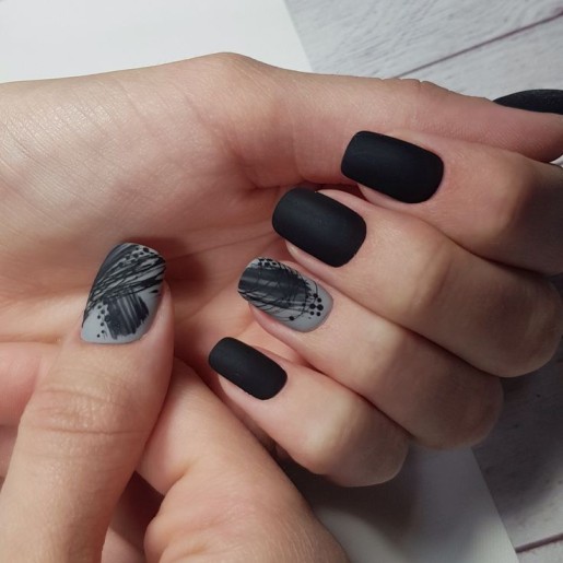 Dark Night Halloween nails